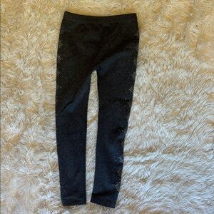 Girls Gray Leggings Rhinestone Accents M Medium 7 8 NEW Stretchy